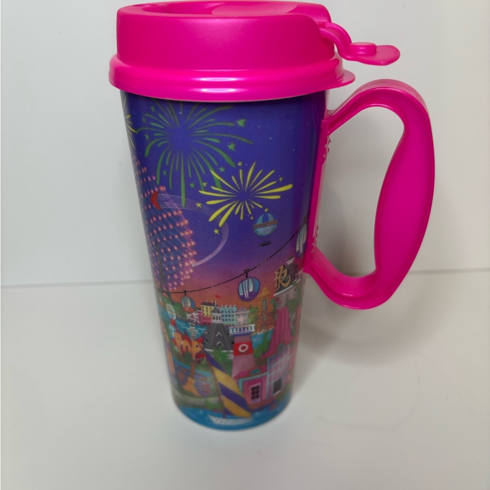 Disney World Mug with Vibrant Pink Lid - Picture 2 of 2